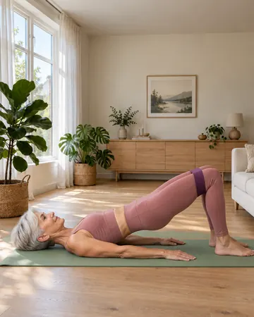 Rose lifts her hips so her shoulders, hips and knees form a line.